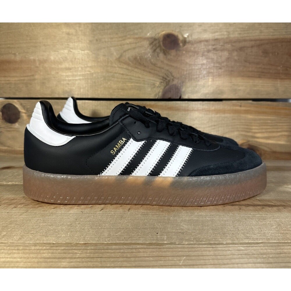 NEW Women’s Size 10 Adidas Sambae “Core Black Metallic Gold” Low Sneakers JI1350